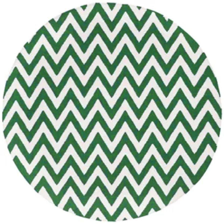 Wool Handwoven Dhurry Round Chevron - Cotton - Hand Woven - Ajaypee Carpets (Thumbnail 4)