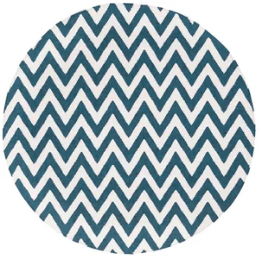 Wool Handwoven Dhurry Round Chevron - Cotton - Hand Woven - Ajaypee Carpets (Thumbnail 5)