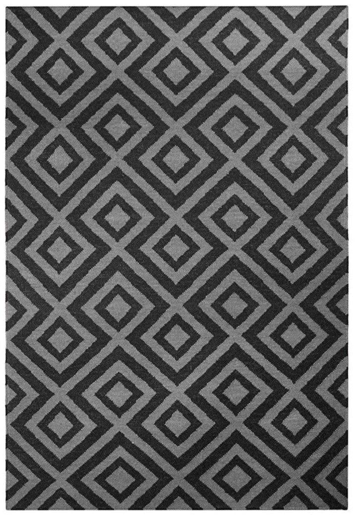 Wool HandWoven Dhurry Strink Grey – Cotton Flatweave handmade carpet by Ajaypee Carpets