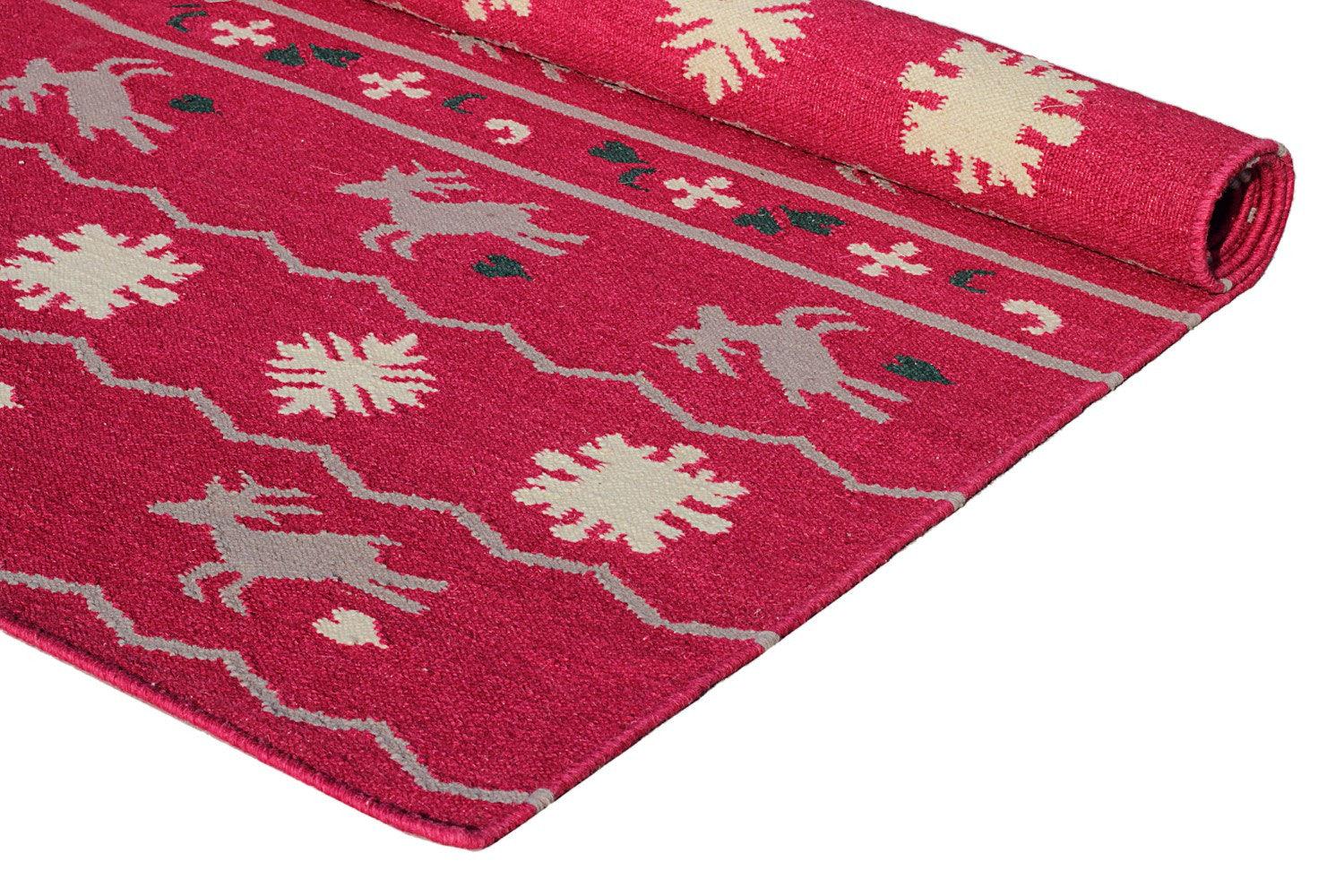 Wool HandWoven Rug-Chrisl - Cotton - Flatweave - Ajaypee Carpets (Thumbnail 2)