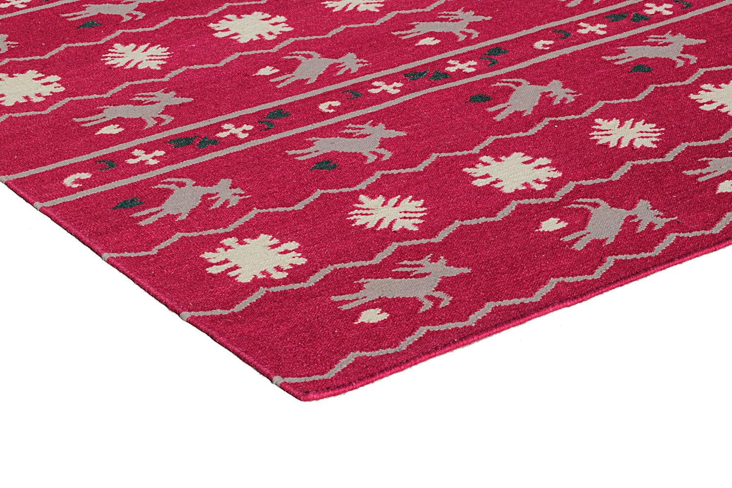 Wool HandWoven Rug-Chrisl - Cotton - Flatweave - Ajaypee Carpets (Thumbnail 4)