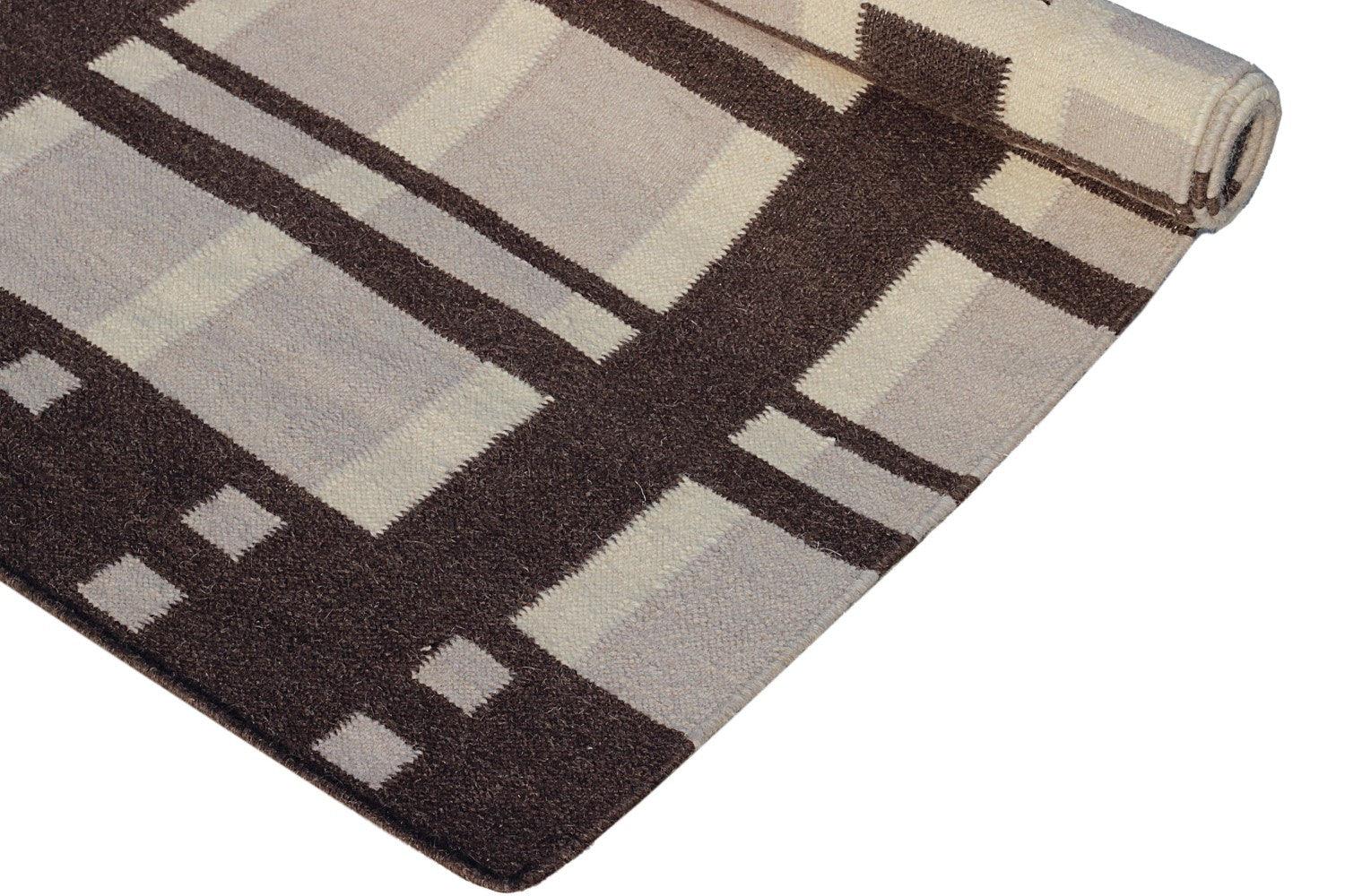 Wool HandWoven Rug-Gawe - Cotton - Flatweave - Ajaypee Carpets (Thumbnail 2)