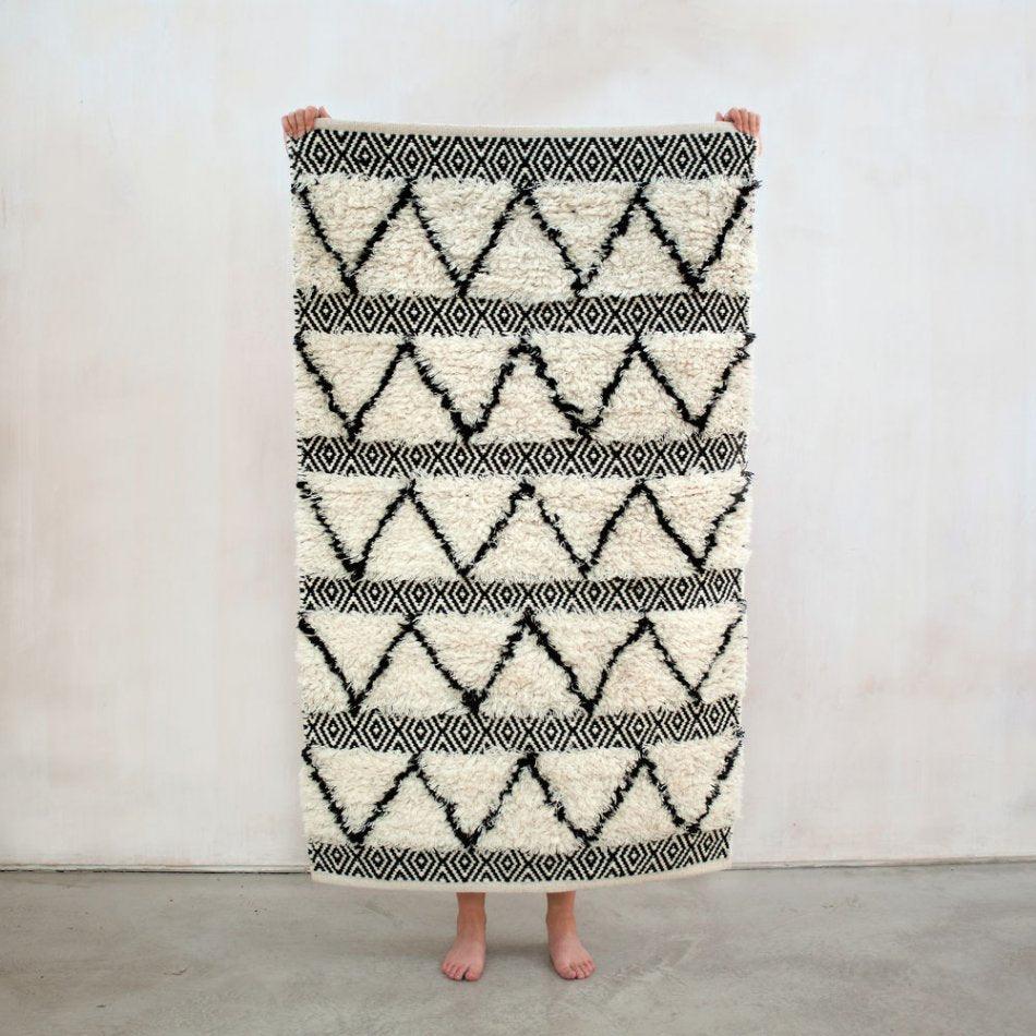 Wool HandWoven Rug-Moroccon - Cotton - Hand Woven - Ajaypee Carpets (Thumbnail 2)