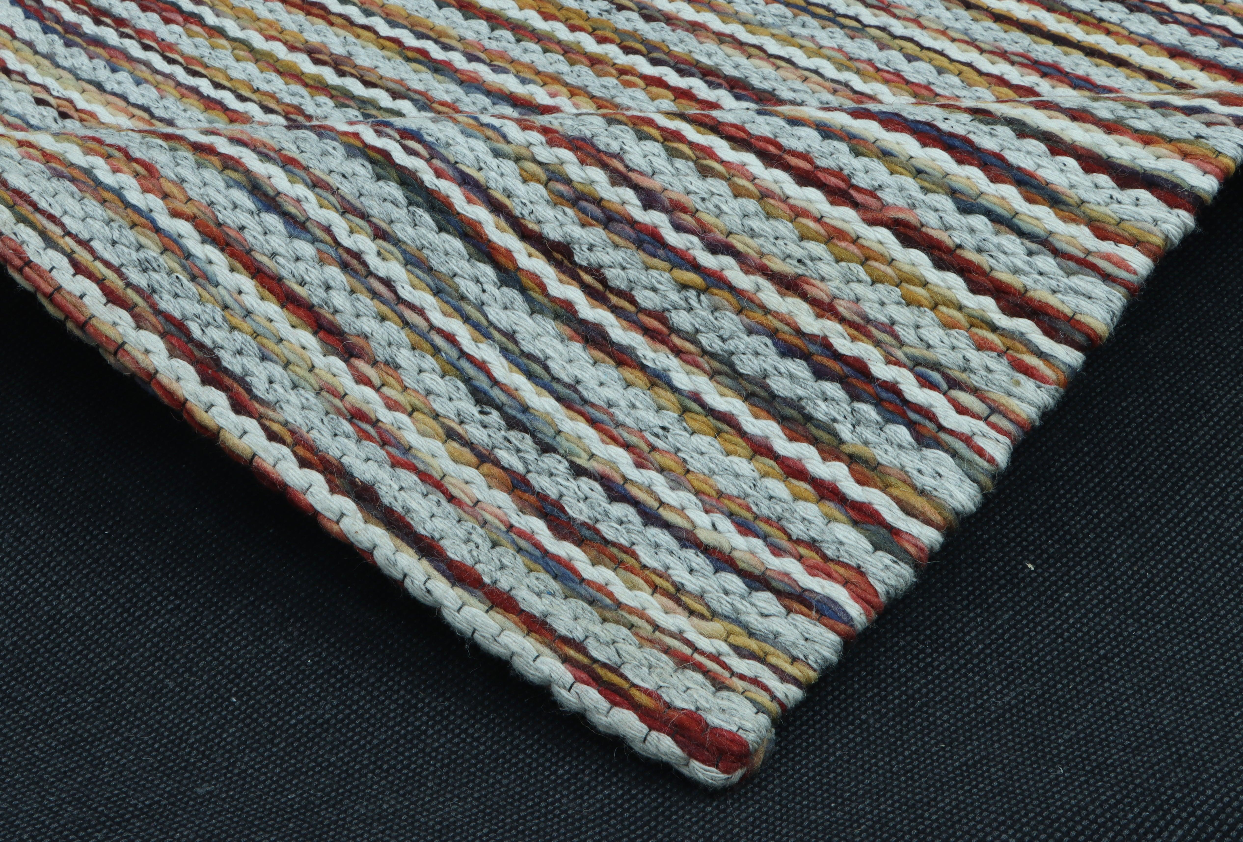 Woolen Handwoven Rug: ColorLines - Cotton - Hand Woven - Ajaypee Carpets (Thumbnail 2)