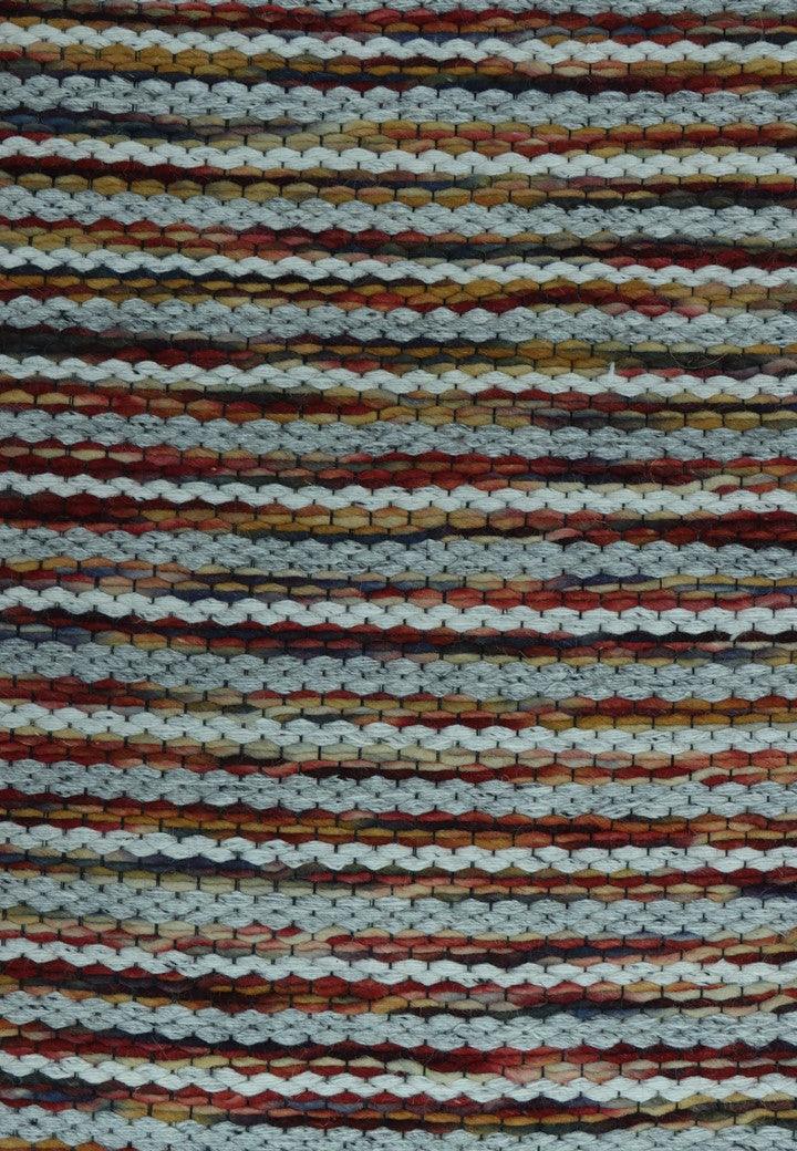 Woolen Handwoven Rug: ColorLines - Cotton - Hand Woven - Ajaypee Carpets (Thumbnail 3)