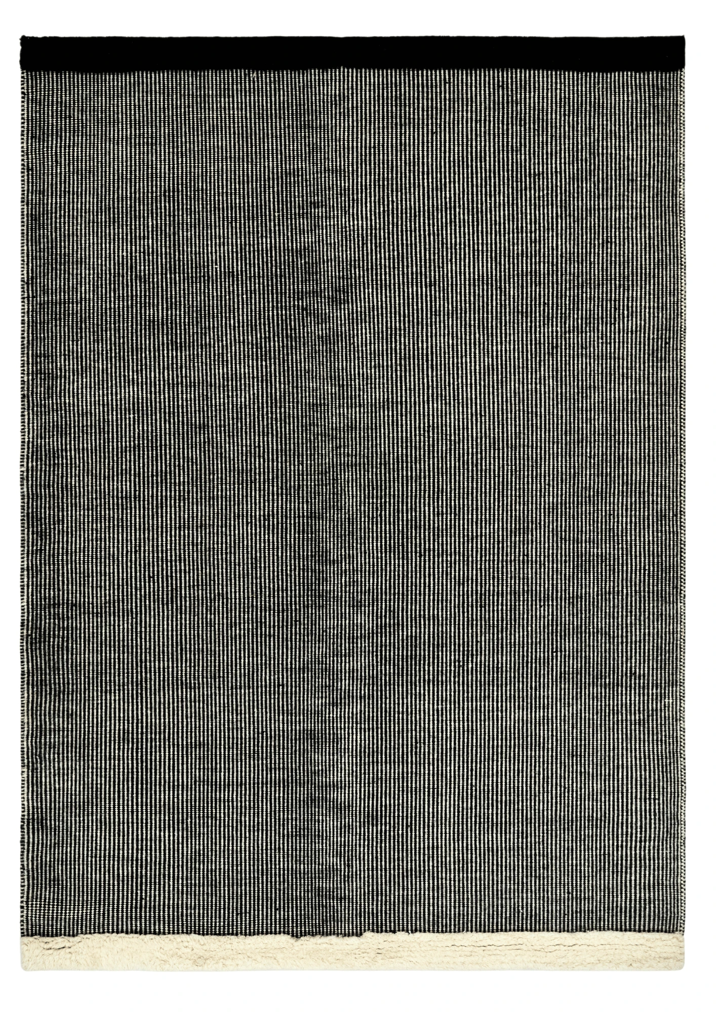 Woolen HandWoven Dhurrie - Beehive Black & White – Wool Dhurrie handmade carpet by Ajaypee Carpets