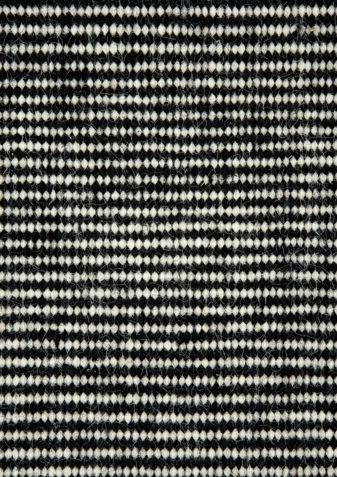 Woolen HandWoven Dhurrie - Beehive Black & White - Wool - Dhurrie - Ajaypee Carpets (Thumbnail 3)