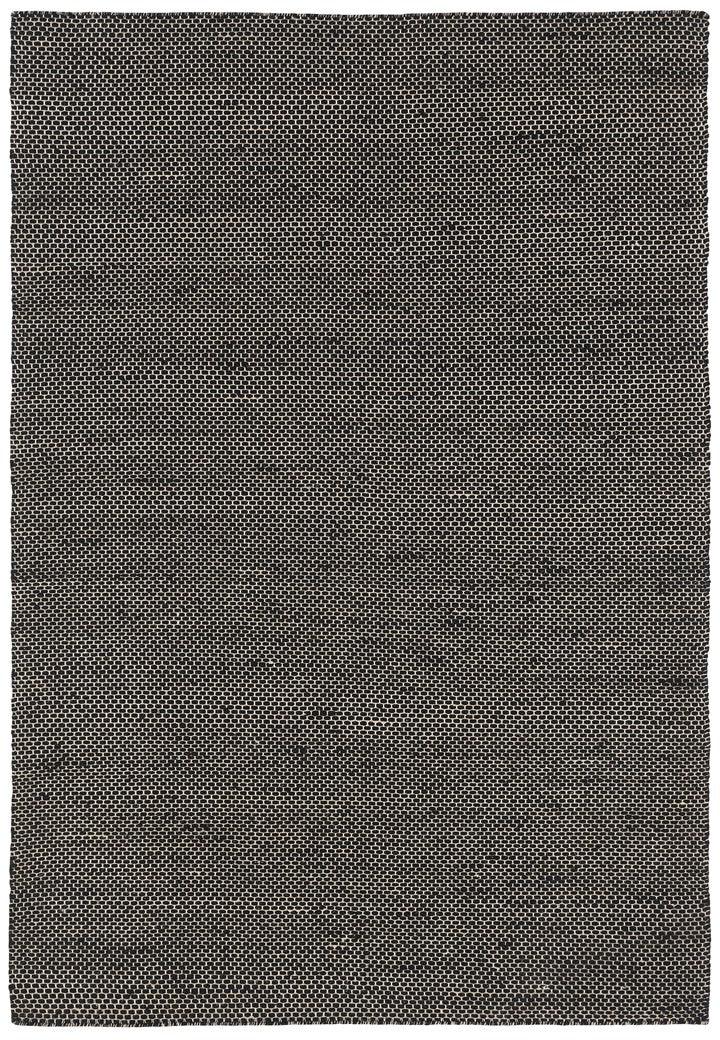 Woolen Handwoven Dhurry  Gage Black – Cotton Flatweave handmade carpet by Ajaypee Carpets