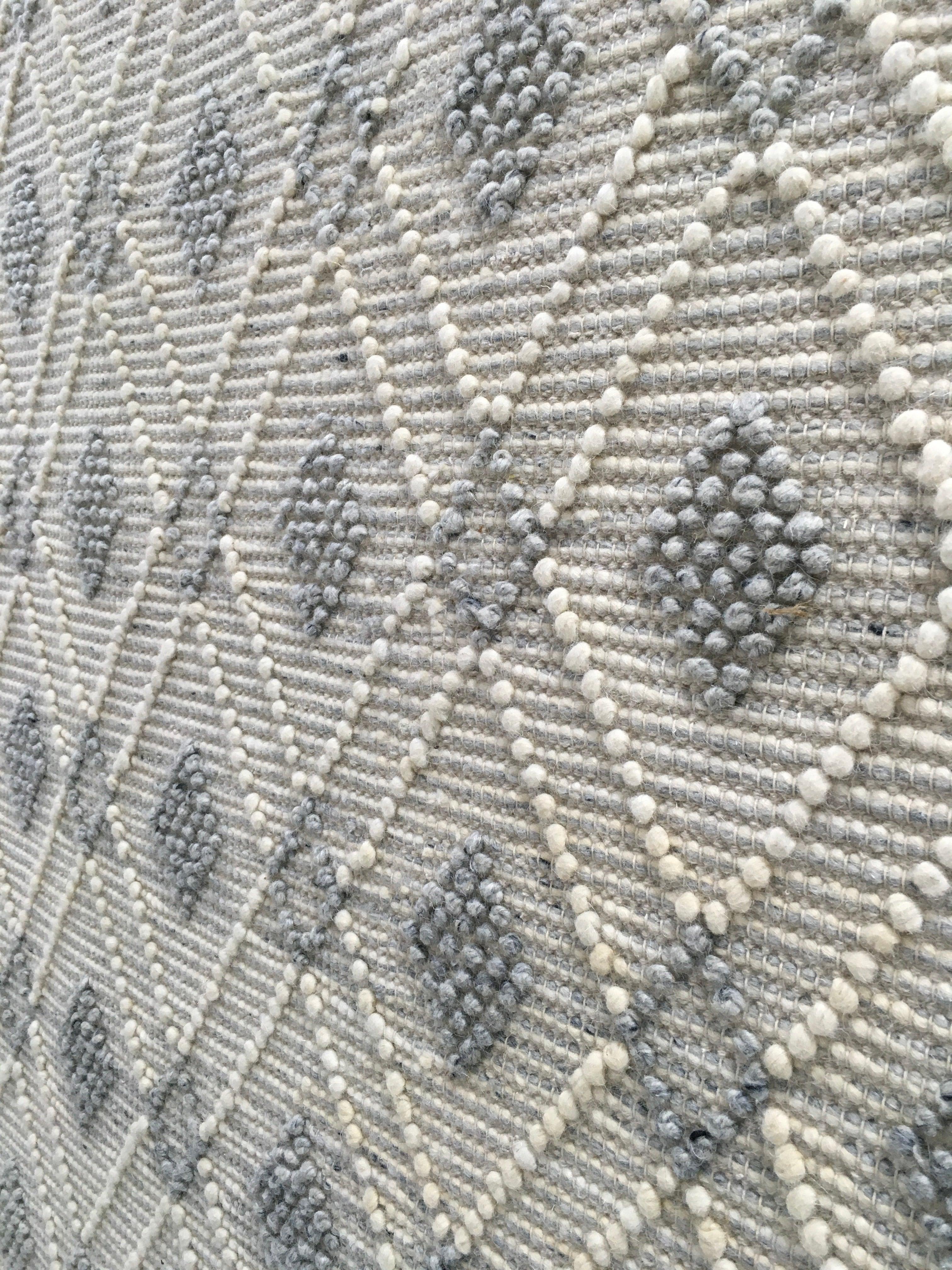 Woolen Handwoven Loop Rug Aisha Mono - Cotton - Flatweave - Ajaypee Carpets (Thumbnail 2)