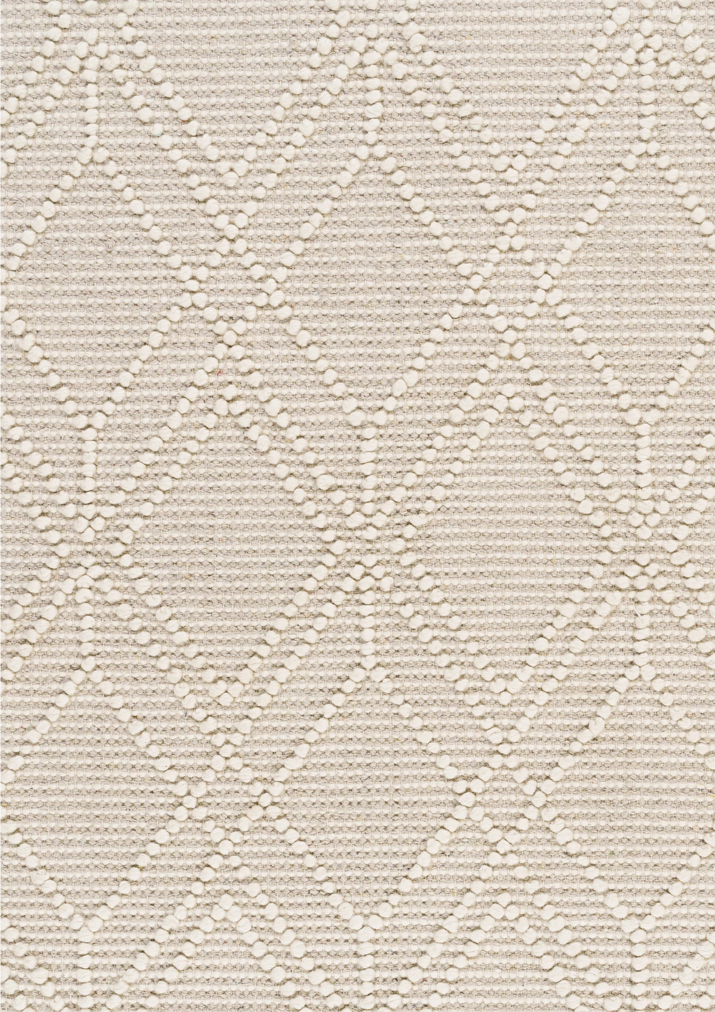 Woolen Handwoven Loop Rug Mira White - Cotton - Flatweave - Ajaypee Carpets (Thumbnail 3)