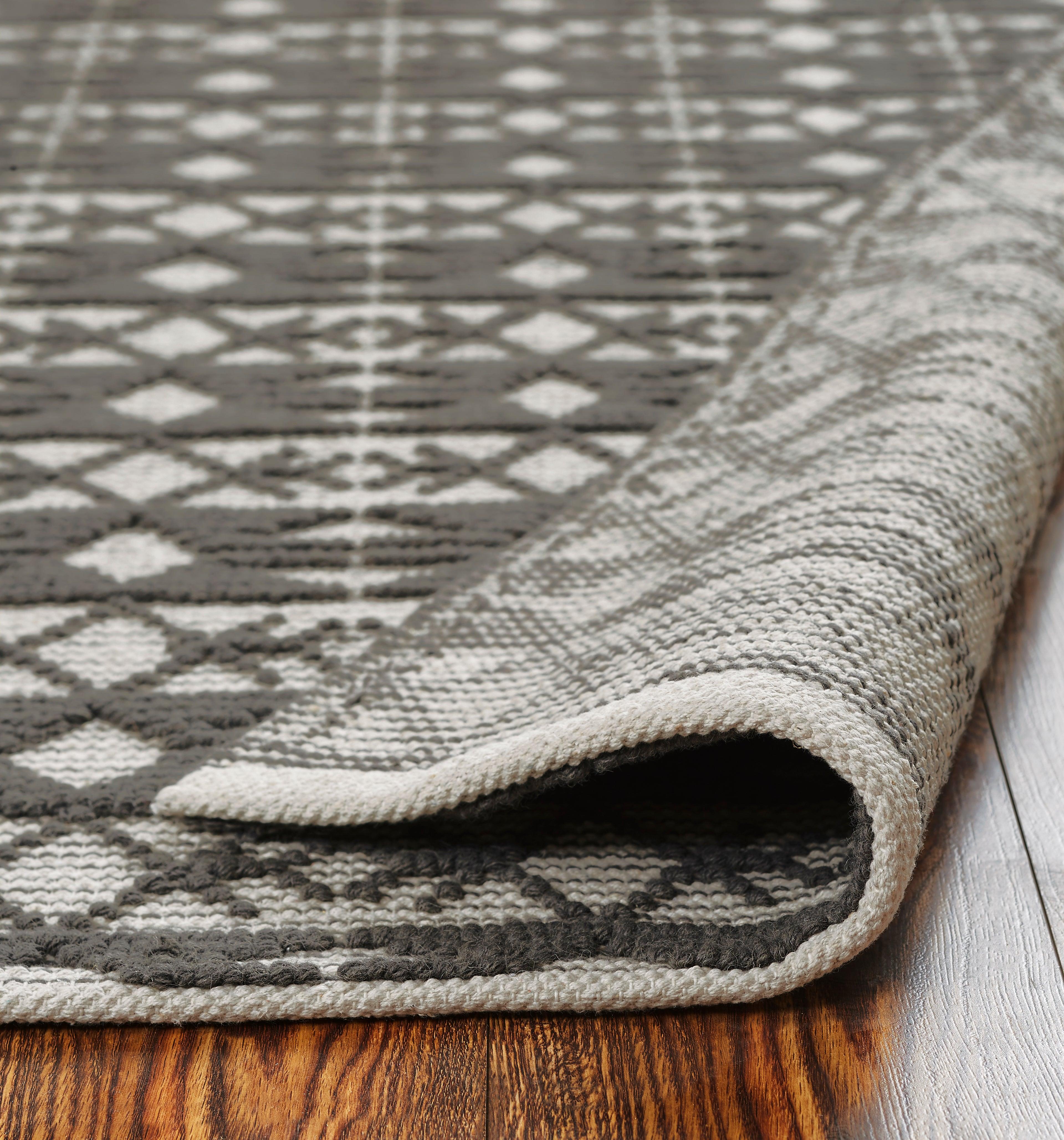 Woolen Handwoven Rug : Hugo - Cotton - Hand Woven - Ajaypee Carpets (Thumbnail 5)
