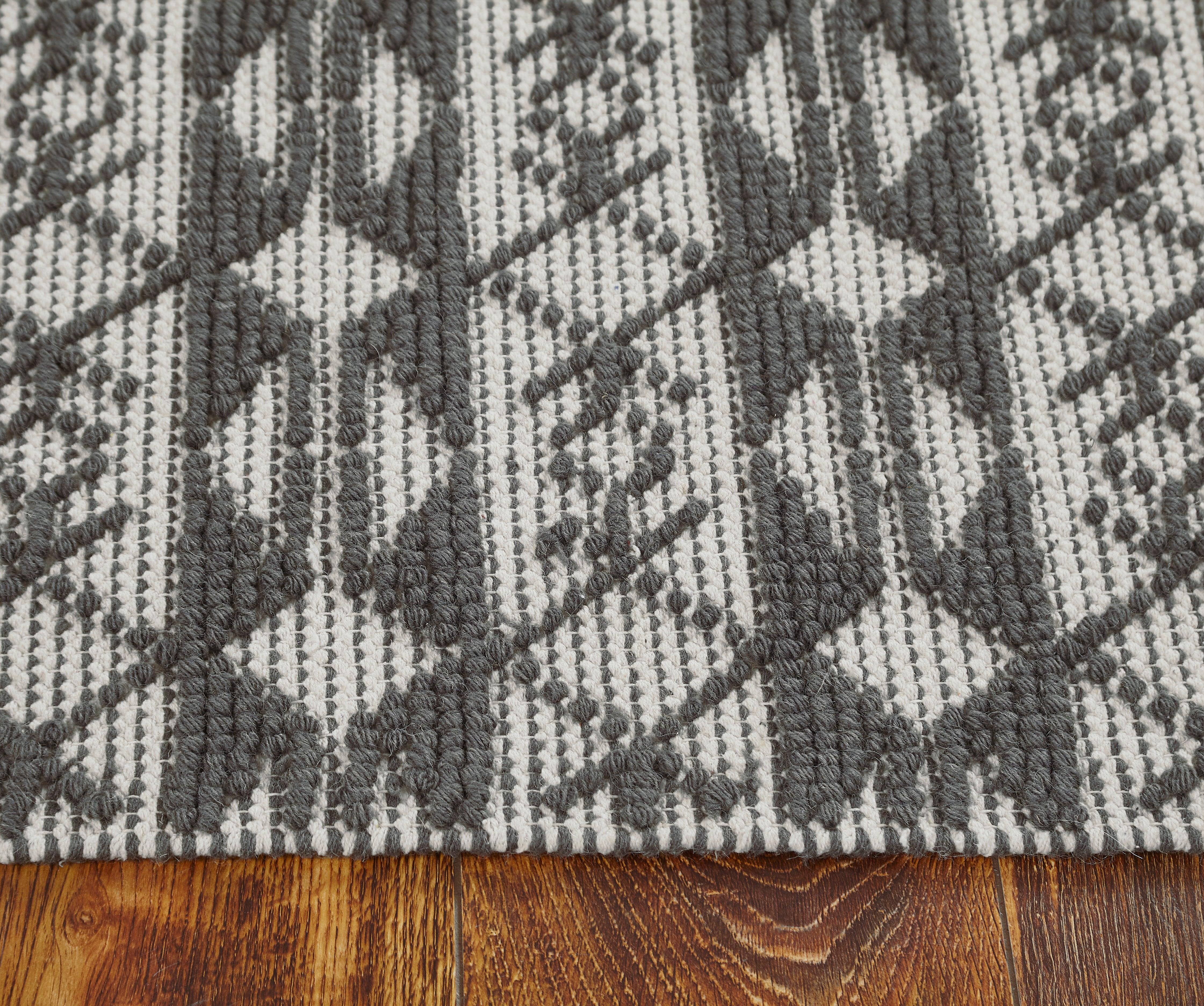Woolen Handwoven Rug Hugo - Cotton - Dhurrie - Ajaypee Carpets (Thumbnail 4)