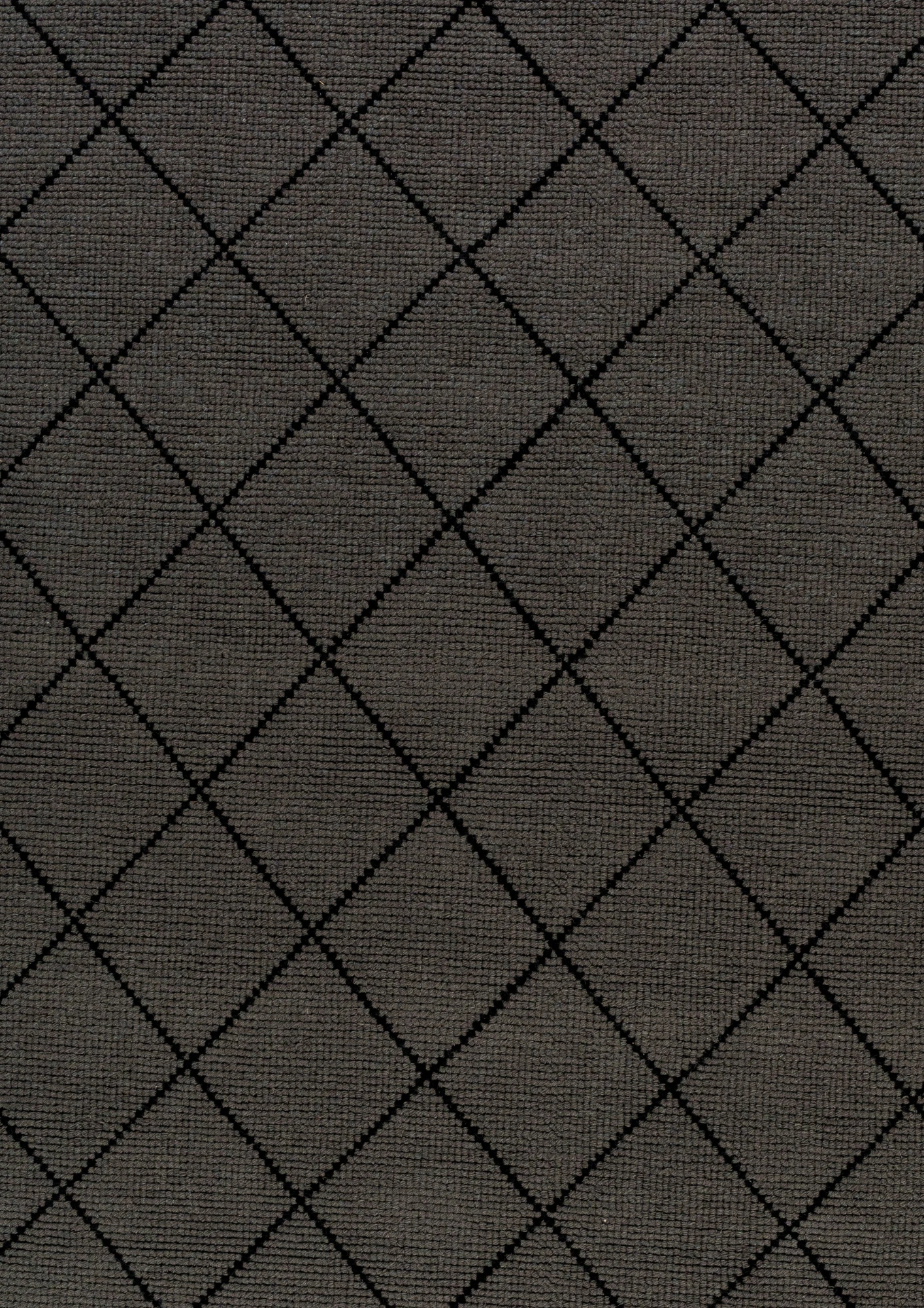 Woolen Handwoven Rug CharcoalGrid - Cotton - Hand Woven - Ajaypee Carpets (Thumbnail 3)