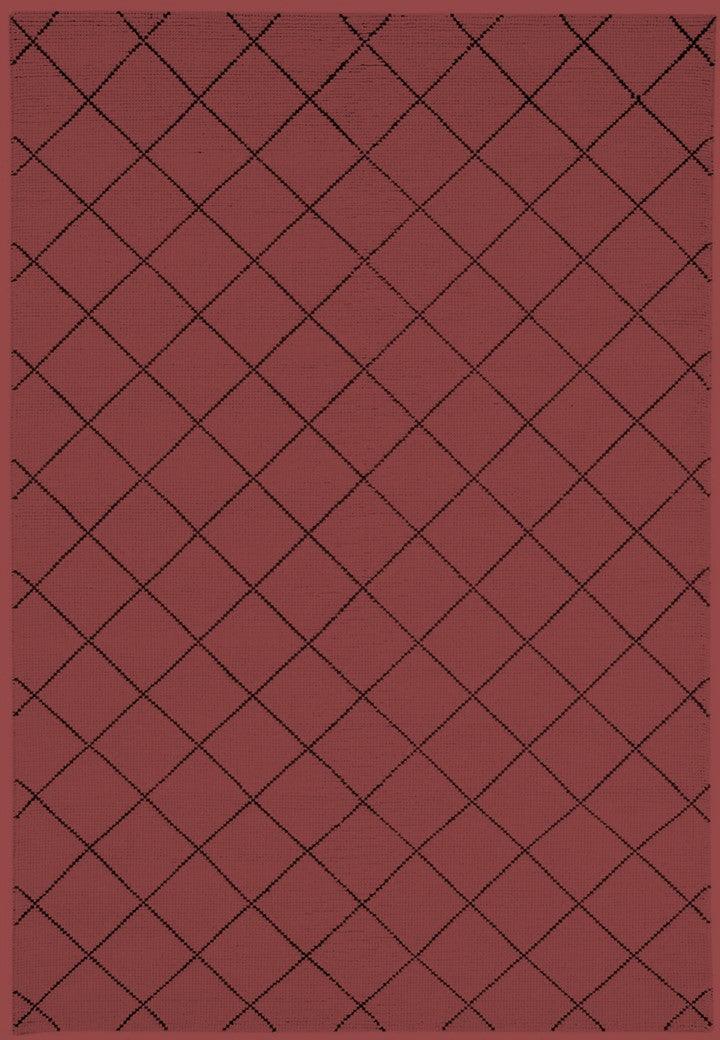 Woolen Handwoven Rug Loop Beni Maroon – Cotton Flatweave handmade carpet by Ajaypee Carpets