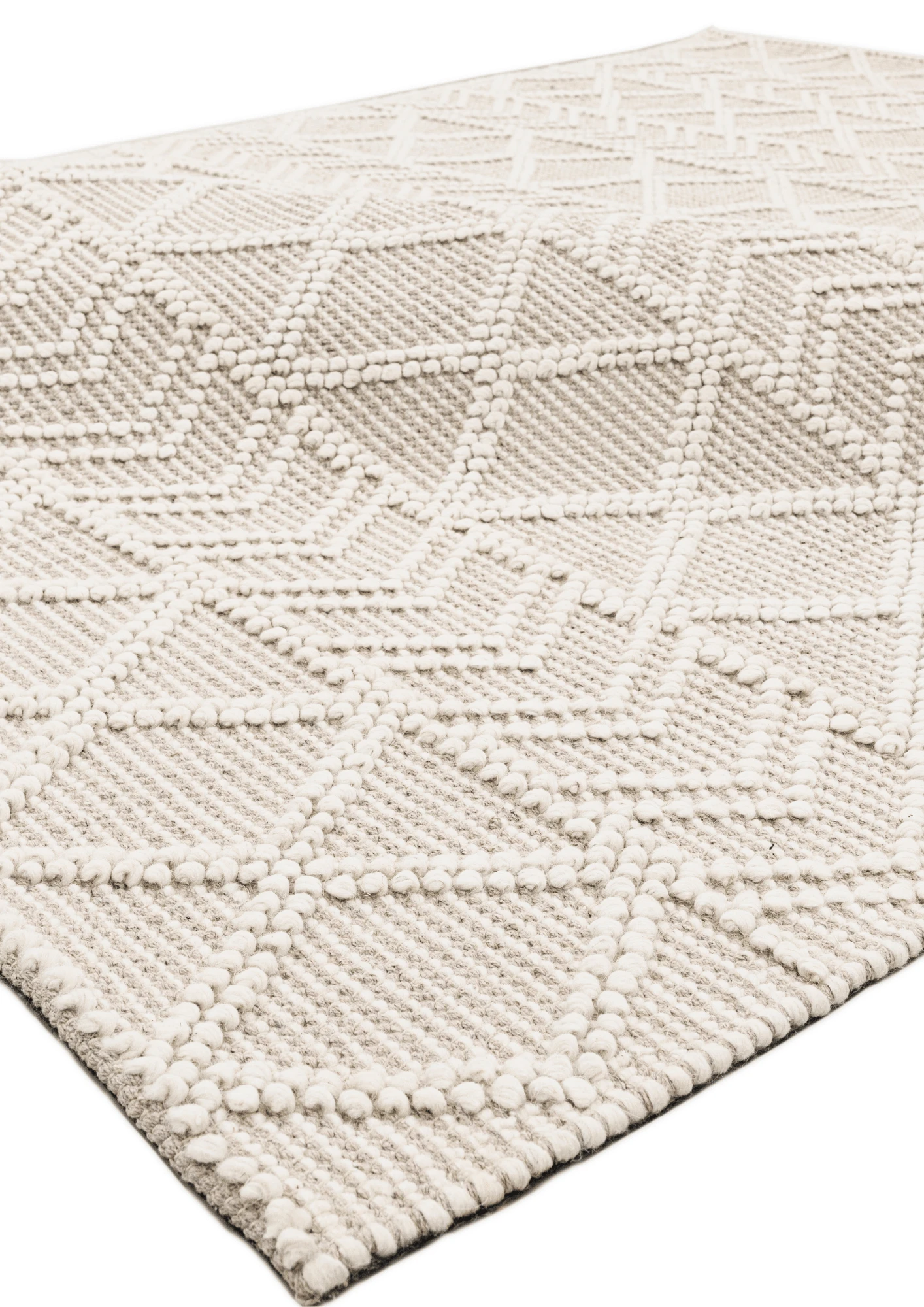 Woolen Handwoven Loop Rug Rowe - Cotton - Hand Woven - Ajaypee Carpets (Thumbnail 2)
