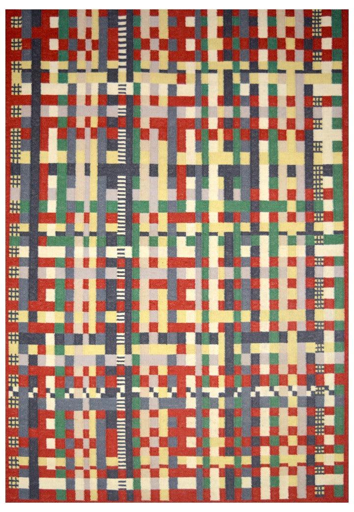 Woolen HandWoven Dhurry Multi Box – Cotton Hand Woven handmade carpet by Ajaypee Carpets