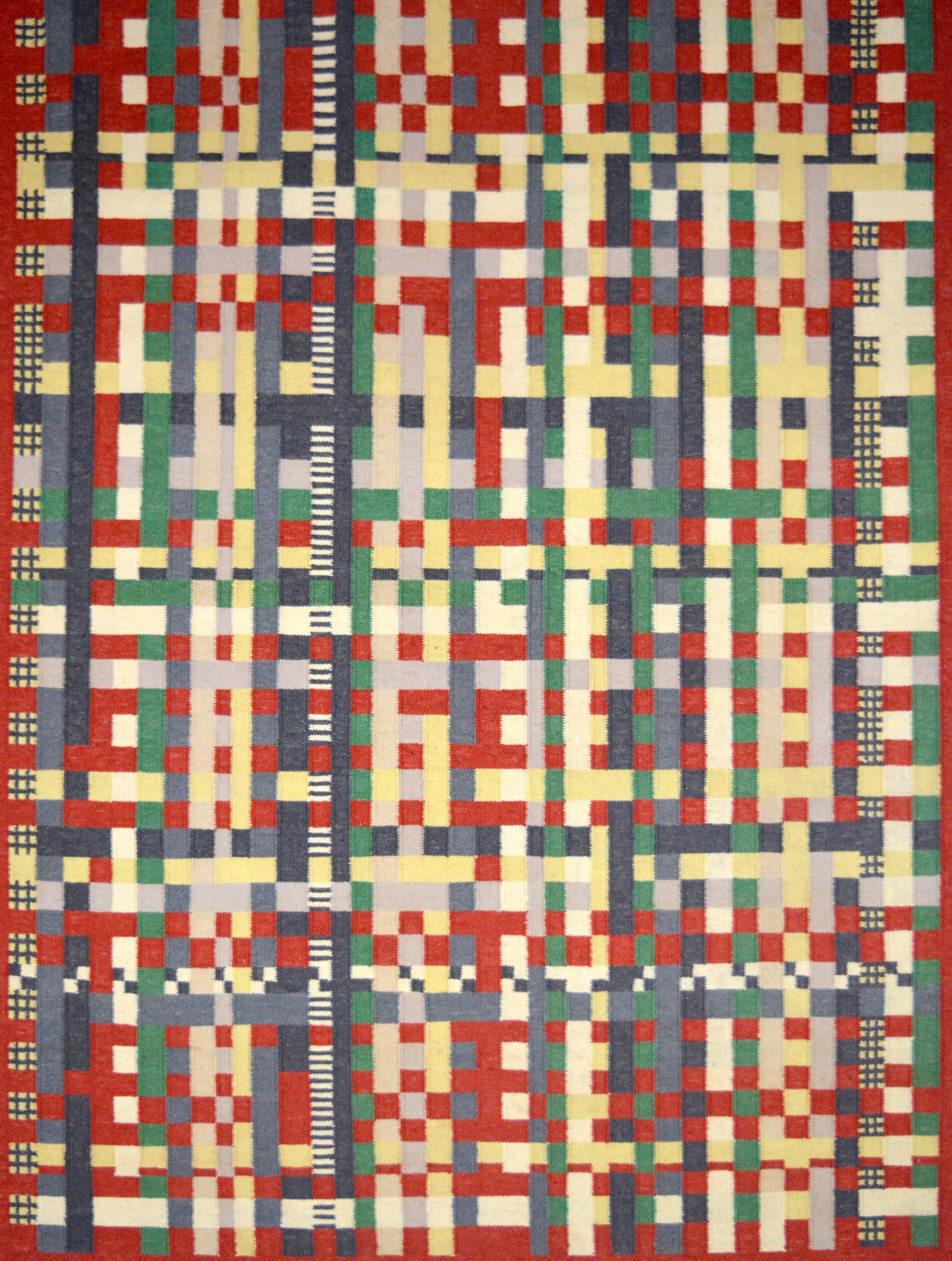 Woolen HandWoven Dhurry Multi Box - Cotton - Hand Woven - Ajaypee Carpets (Thumbnail 2)