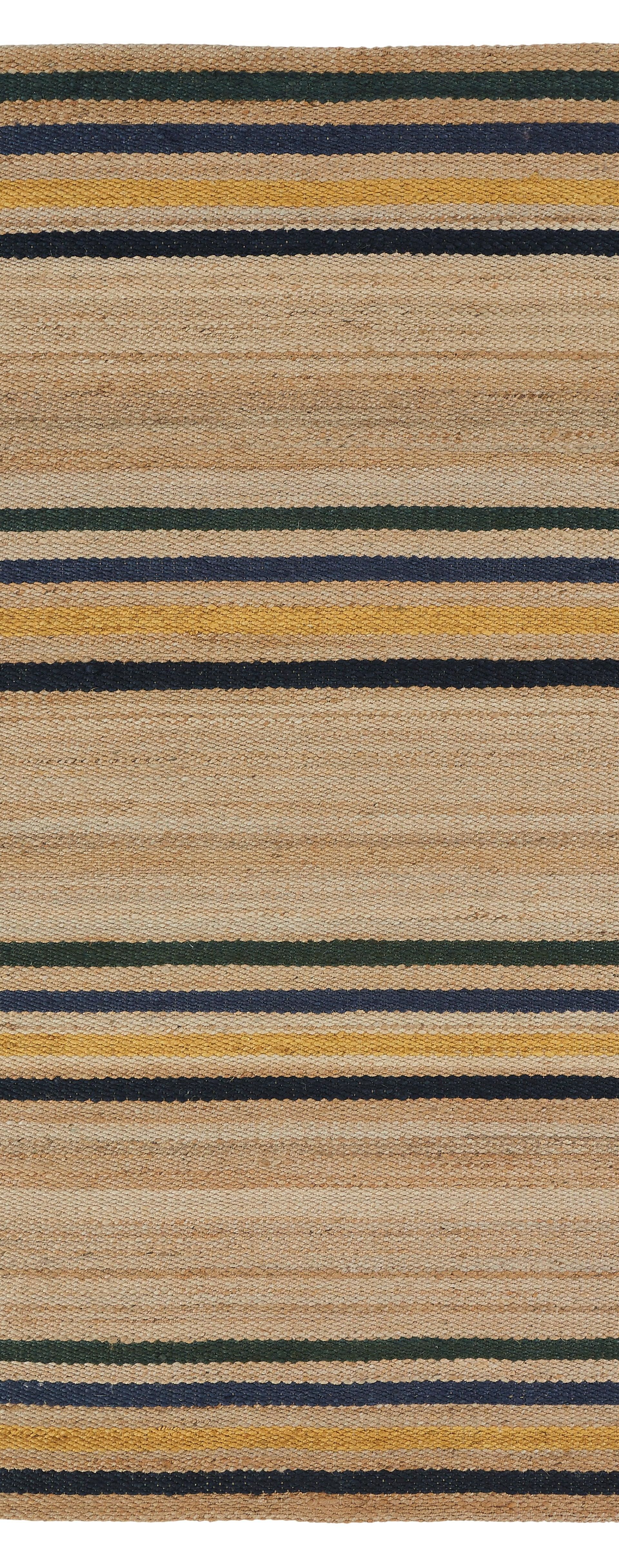 Hemp HandWoven Rug  Multi Stripe