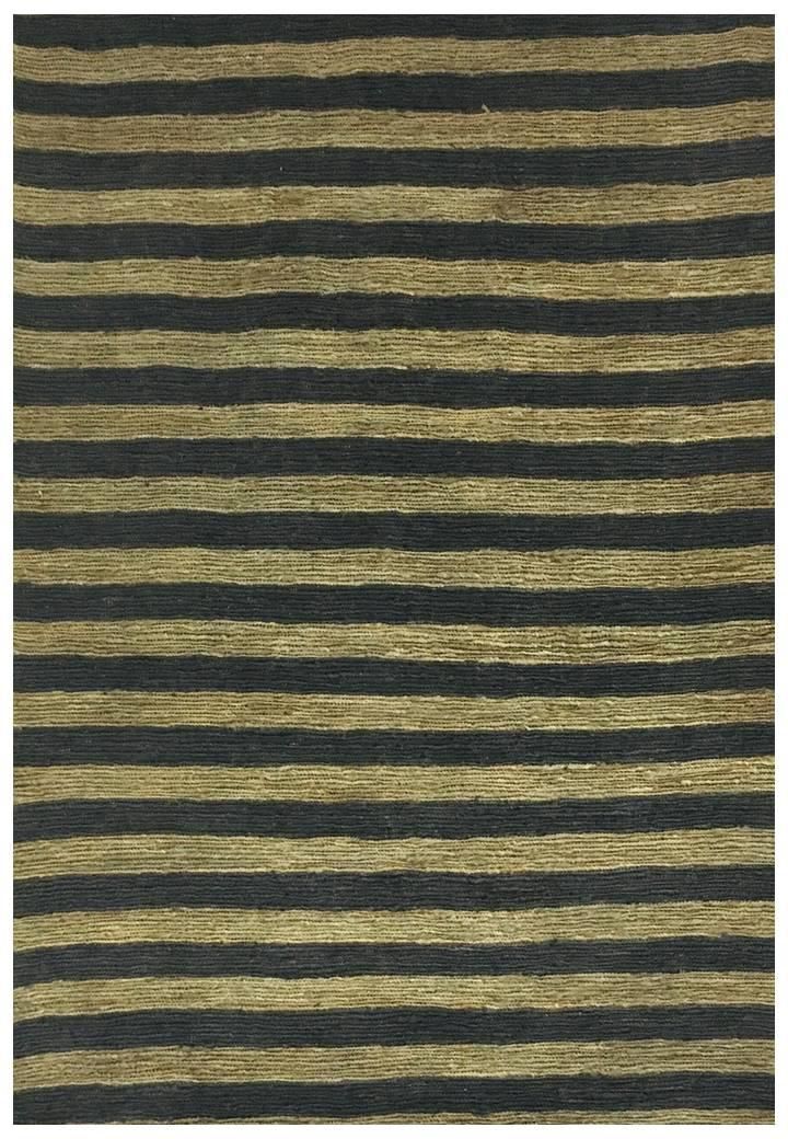 Hemp Hand Woven Rug : Strip Grey