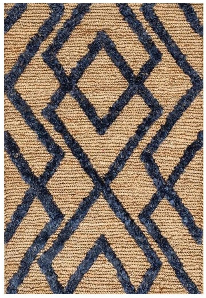 Hemp Handwoven Rug    Wales Navy Blue