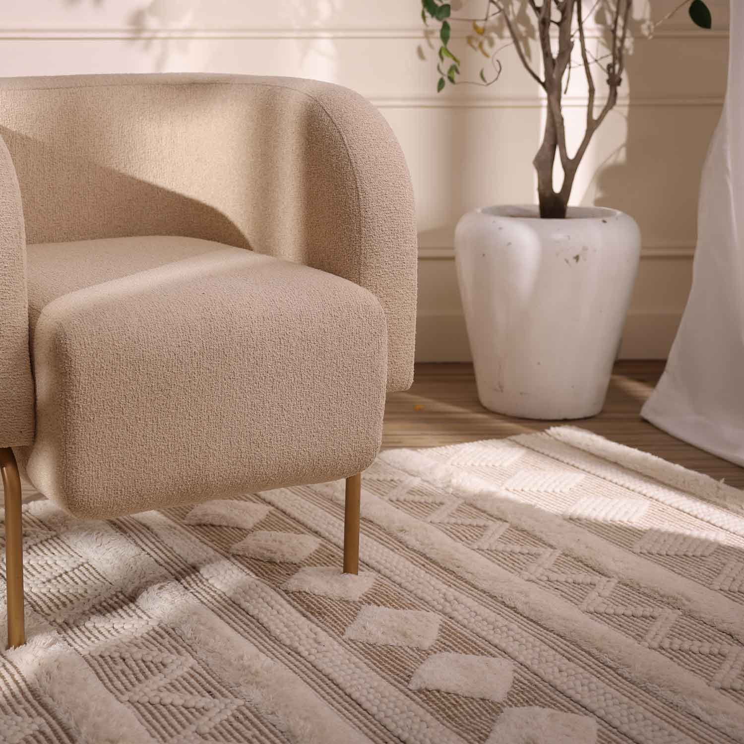 Diamond Flat Weave Wool And Jute Dhurrie handmade carpet