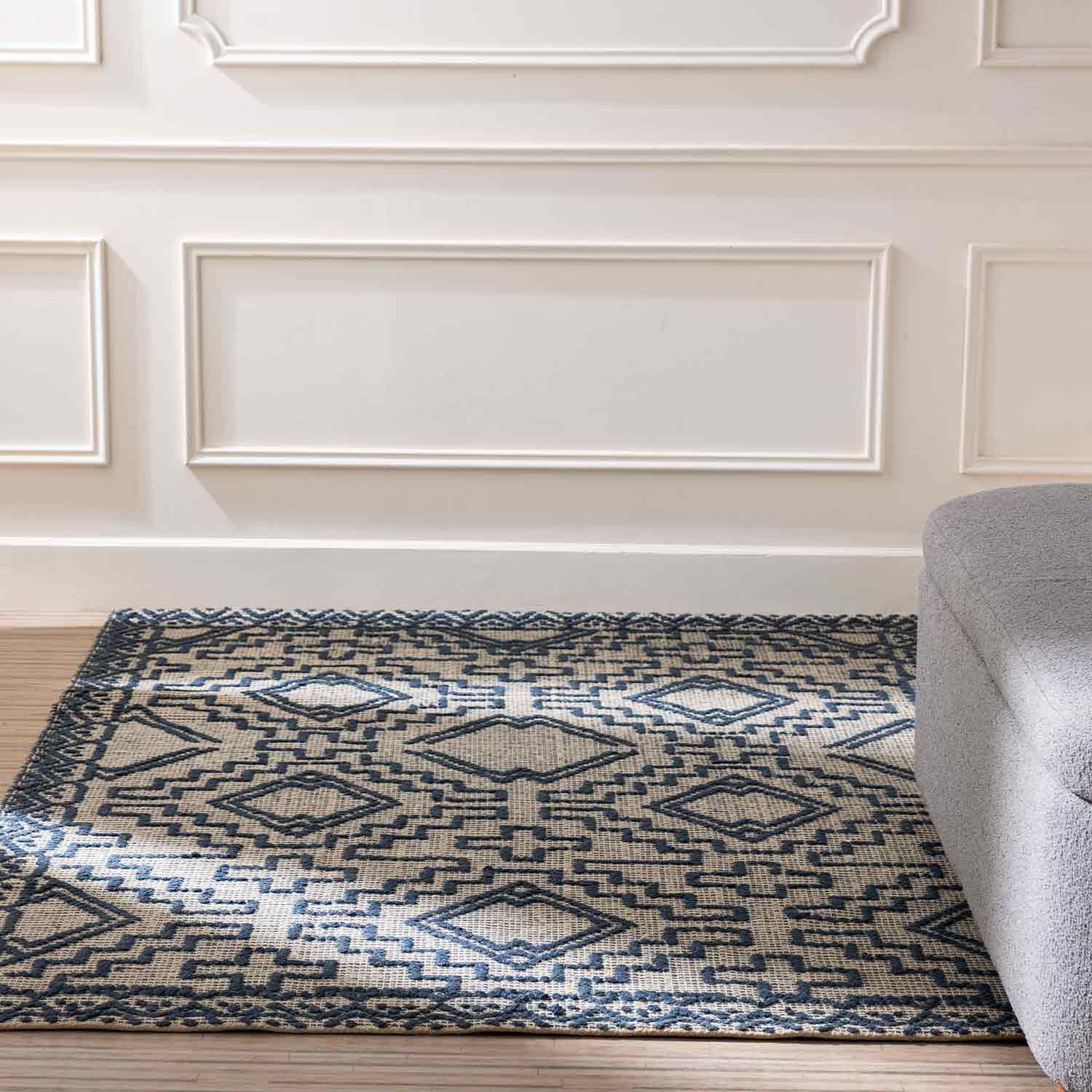 Geometric Flat Weave Jute Dhurrie handmade carpet