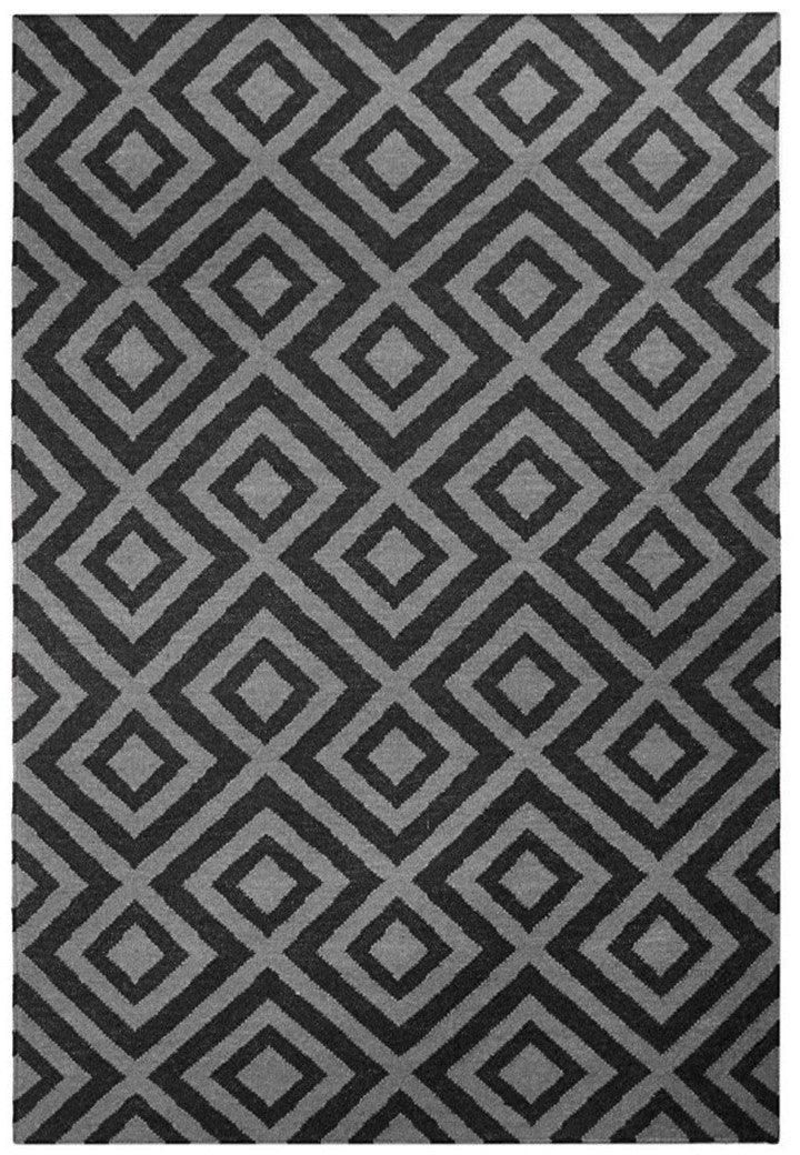 Wool HandWoven Dhurry Strink Grey