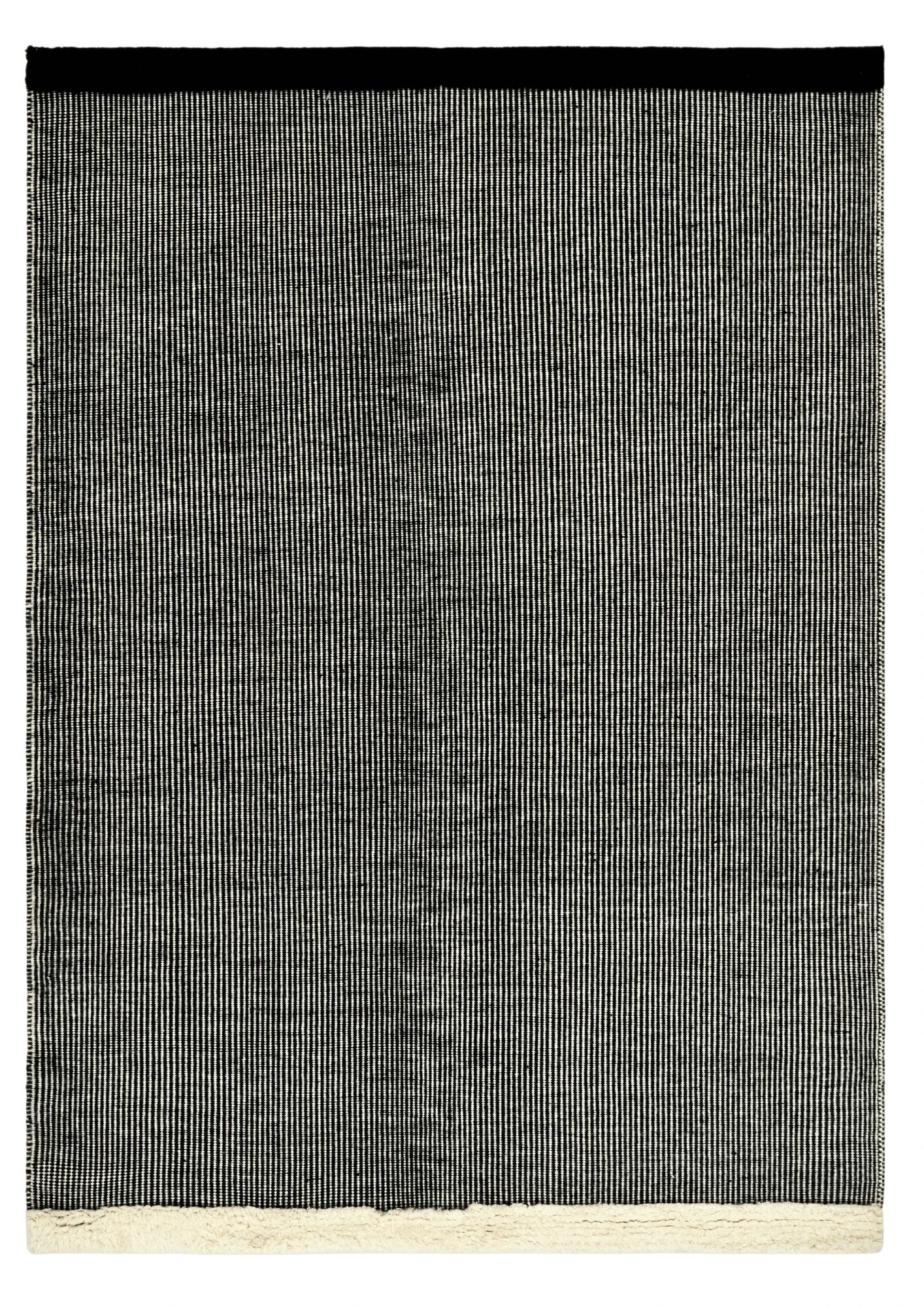 Woolen HandWoven Dhurrie - Beehive Black & White handmade carpet